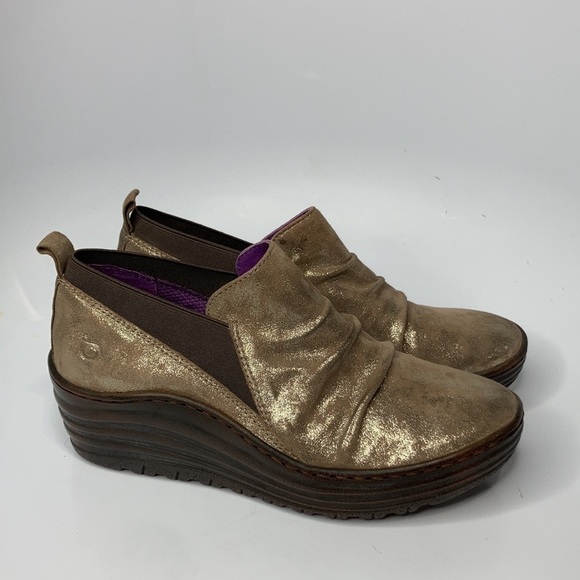 Bionica wedge shoes gold metallic shimmer size 7 - Picture 4 of 11